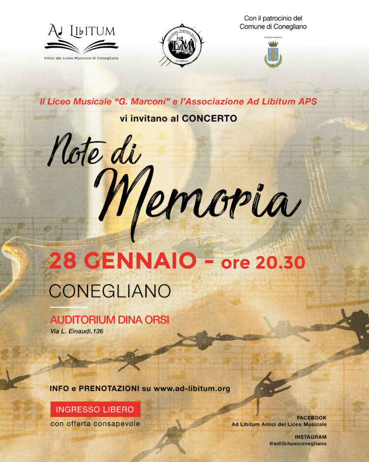 Concerto in occasione della Giornata della Memoria per onorare le vittime dell'Olocausto.